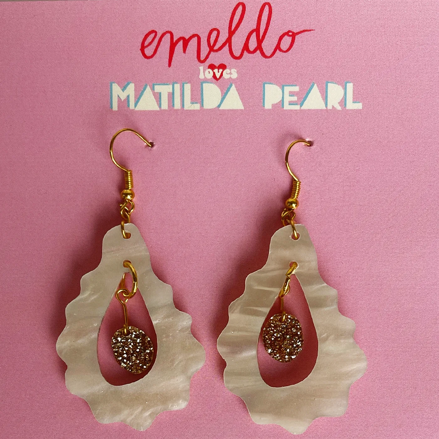 Matilda Pearl X Emeldo Earrings (Rose Gold)