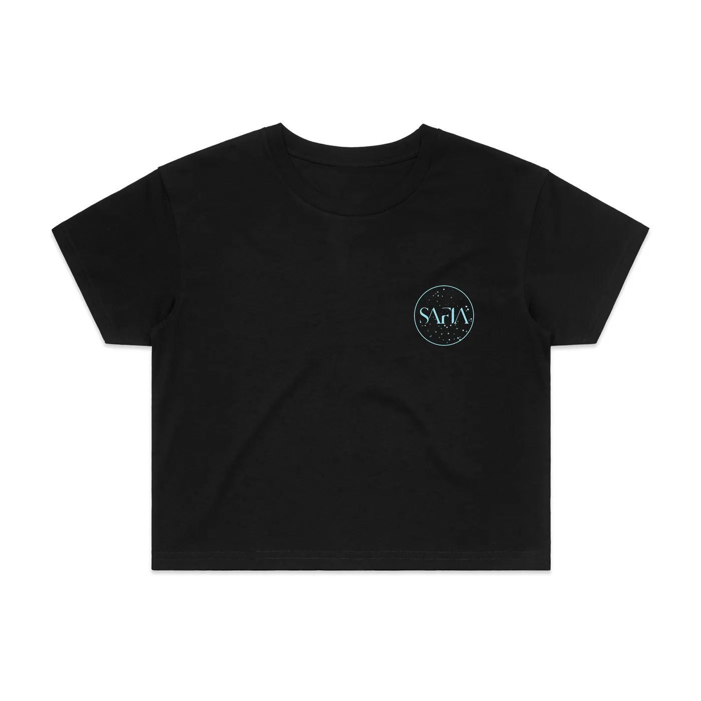 SAFIA Blue Logo Crop Tee (Black)